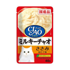 CIAO Pouch for cats white cream Tuna , Chicken and Scallop 雞肉, 吞拿魚及帶子 (忌廉白汁) 40g X16